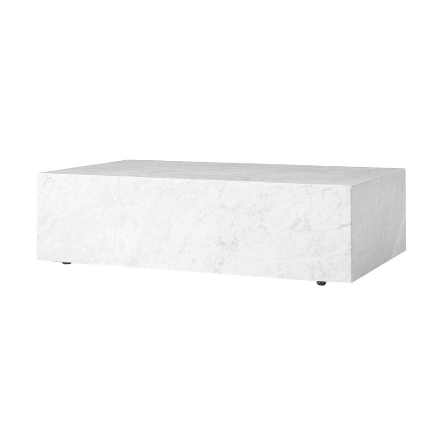 Mobler Audo Copenhagen Soffbord | Plinth Low Soffbord 100X60 Cm, Carrara Marmor