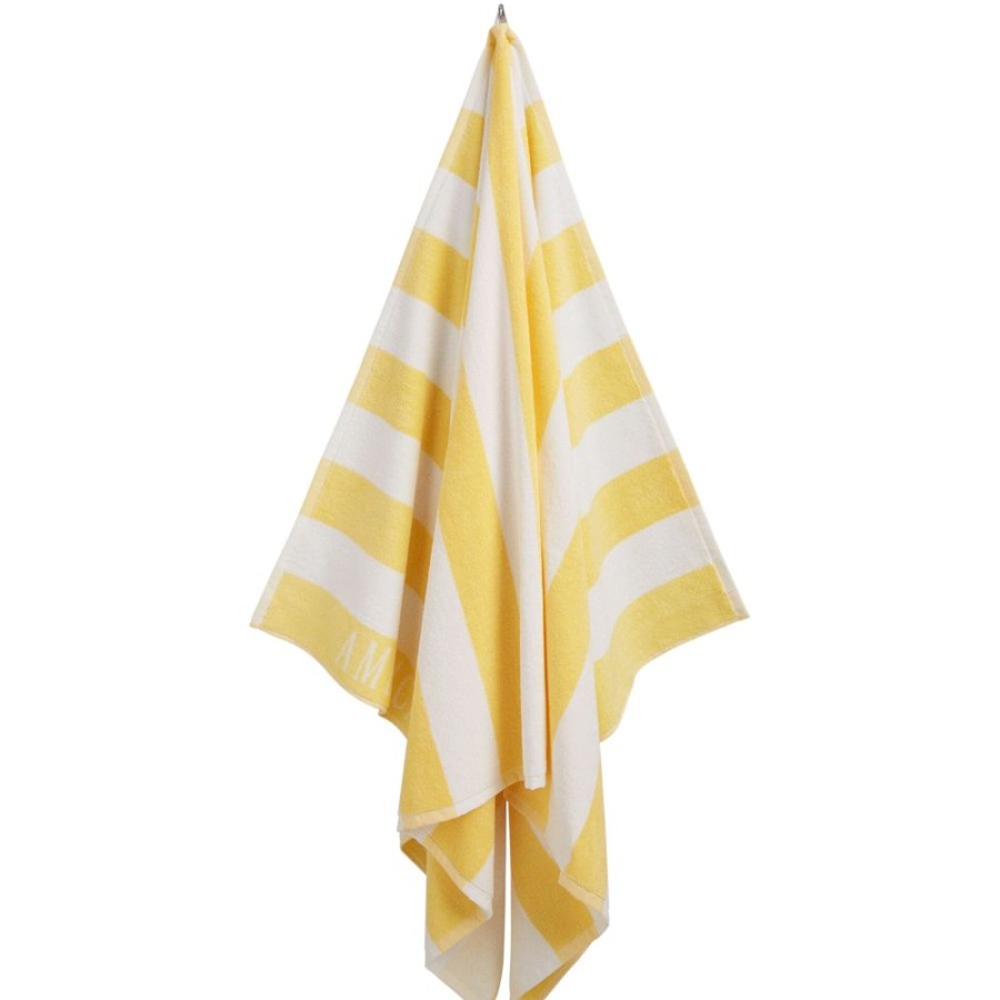 Textil Gant Home Badlakan & Strandhanddukar | Gant Usa Strandhandduk 100X180 Cm, Lemon