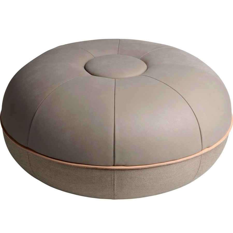 Mobler Fritz Hansen Sittpuffar | Pouf Sittpuff Small, Ovandel Lader / Ljusgra