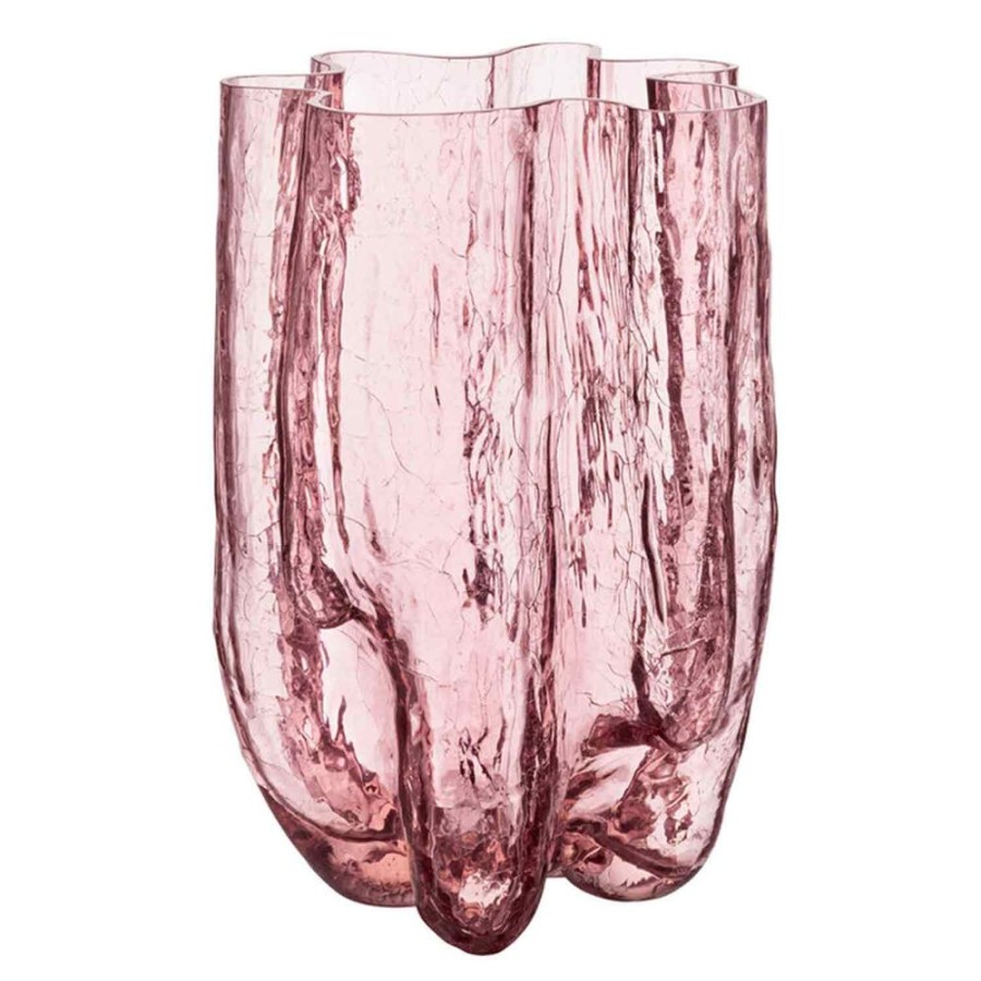 Inredning Kosta Boda Vaser | Crackle Vas 37 Cm, Rosa