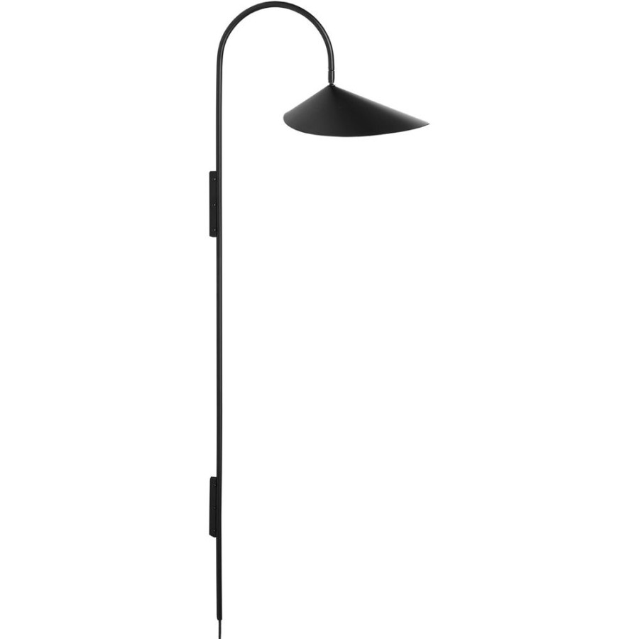 Belysning Ferm Living Vagglampor | Arum Swivel Vagglampa 127 Cm, Svart