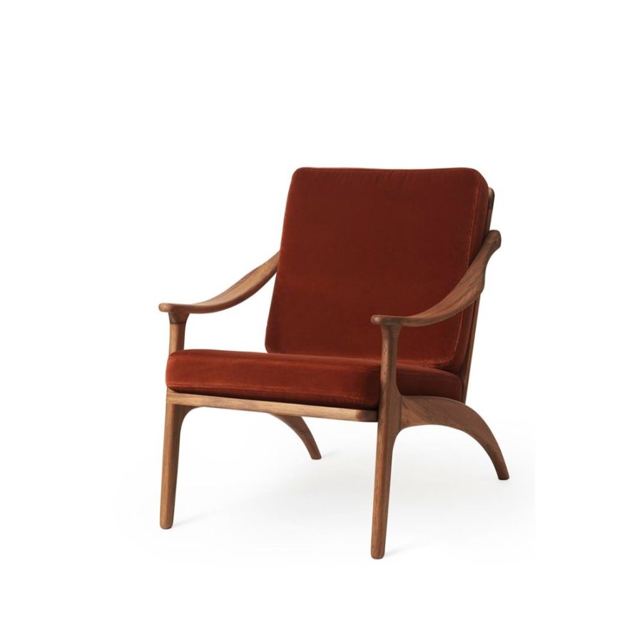 Mobler Warm Nordic Fatoljer | Lean Back Loungestol, Oljad Teak / Brick Red