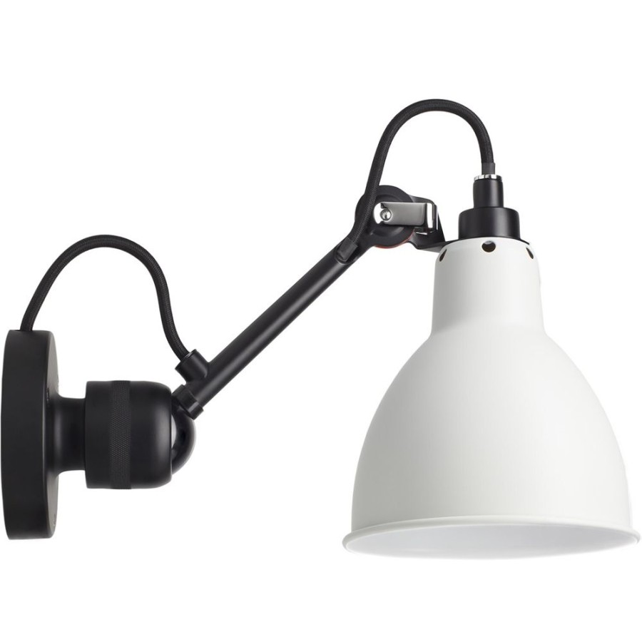 Belysning DCWéditions Vagglampor | La Lampe Gras N°304 Vagglampa Med Strombrytare, Svart / Vit