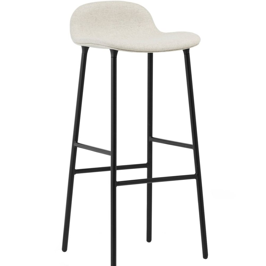 Mobler Normann Copenhagen Barstolar | Form Barstol 75 Cm, Vit Lader / Svart Stal