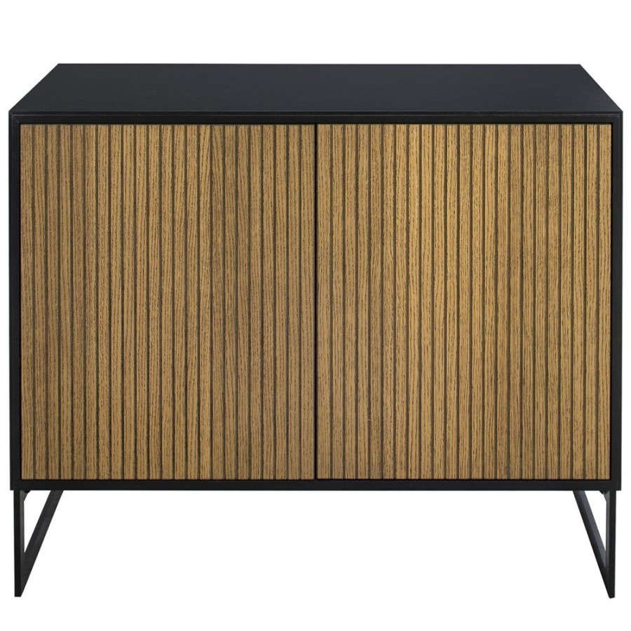 Mobler Englesson Sideboards | Line Burned Walnut Skank 2 Dorrar, Svart/Svart