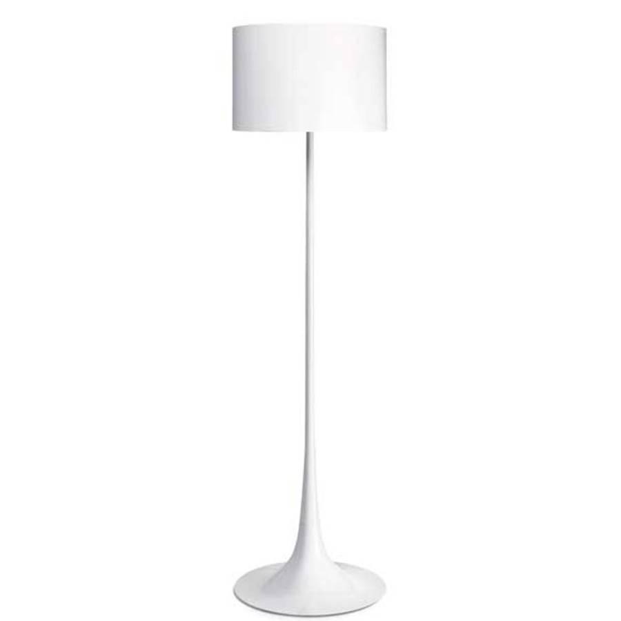 Belysning Flos Golvlampor | Spun Light F Golvlampa, Hogblank Vit