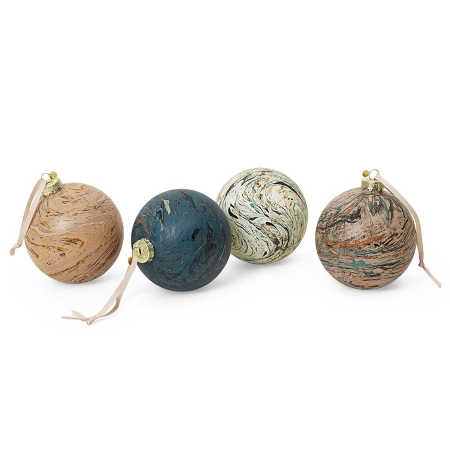 Inredning Ferm Living Juldekorationer | Marble Julgranskula O10 Cm 4-Pack, Multi