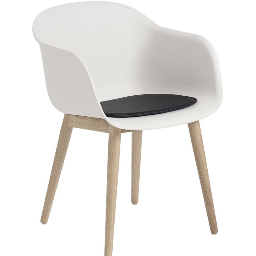 Mobler Muuto Stolsdynor | Fiber Karmstol Sittdyna Easy Leather, Svart