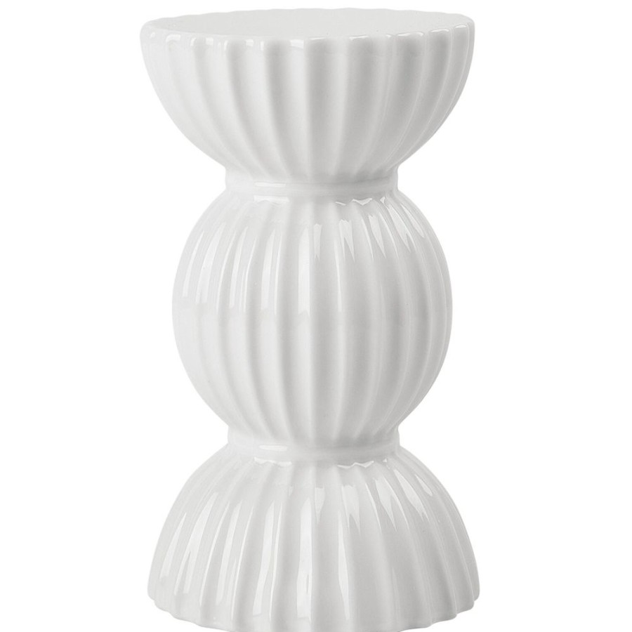 Inredning Lyngby Porcelæn Ljusstakar | Tura Ljusstake 14 Cm, Vit