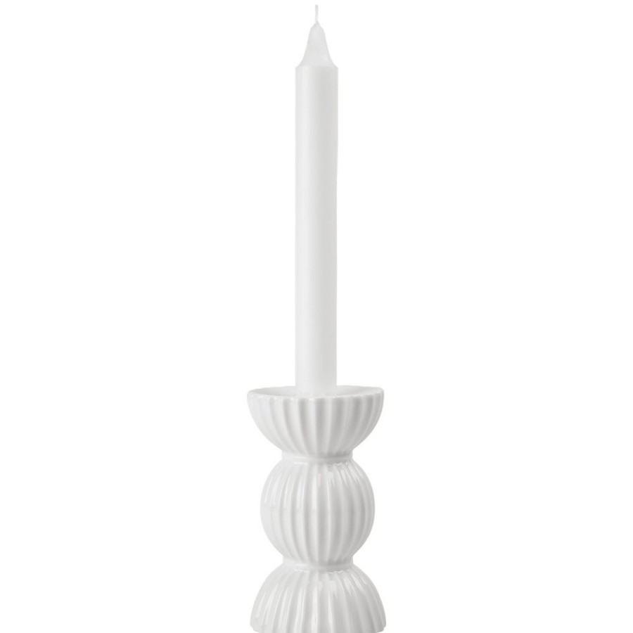 Inredning Lyngby Porcelæn Ljusstakar | Tura Ljusstake 14 Cm, Vit