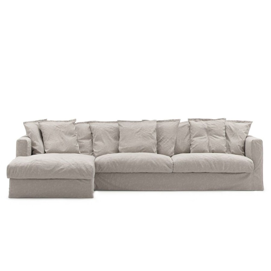 Mobler Decotique Hornsoffor & Divansoffor | Le Grand Air 3-Sitssoffa Linne Divan Vanster, Future Grey