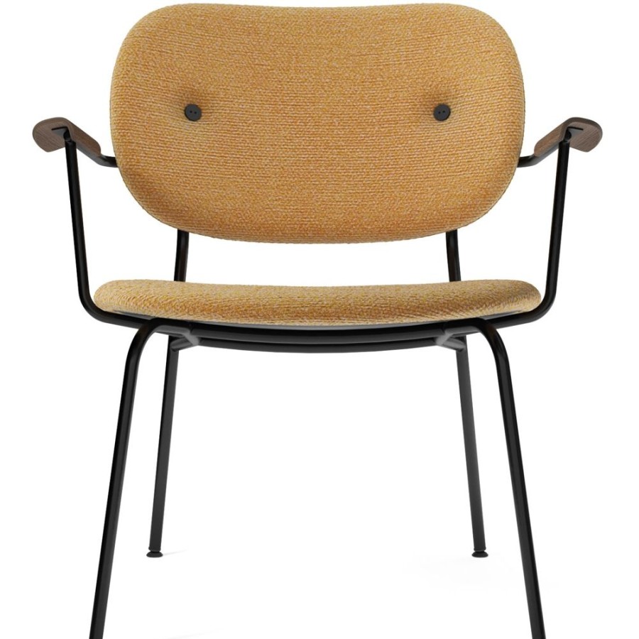 Mobler Audo Copenhagen Fatoljer | Co Loungestol Svarta Ben, Sits + Rygg Moss 022 / Arm Morkbetsad Ek