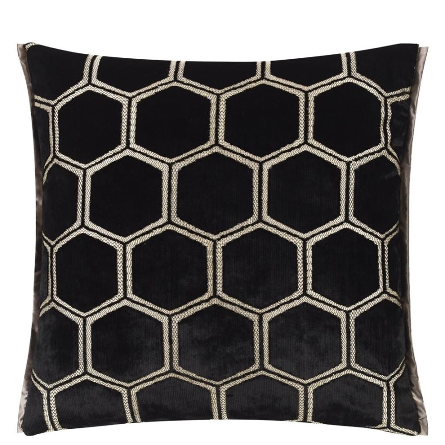 Textil Designers Guild Prydnadskuddar & Kuddfodral | Manipur Kudde 43X43 Cm, Noir