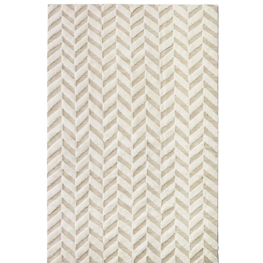 Mattor Dusty Deco Ullmattor | Herringbone Ullmatta 250X350 Cm, Vit