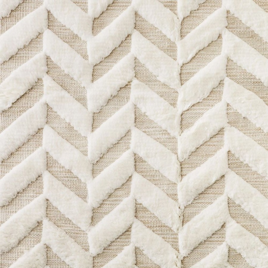 Mattor Dusty Deco Ullmattor | Herringbone Ullmatta 250X350 Cm, Vit