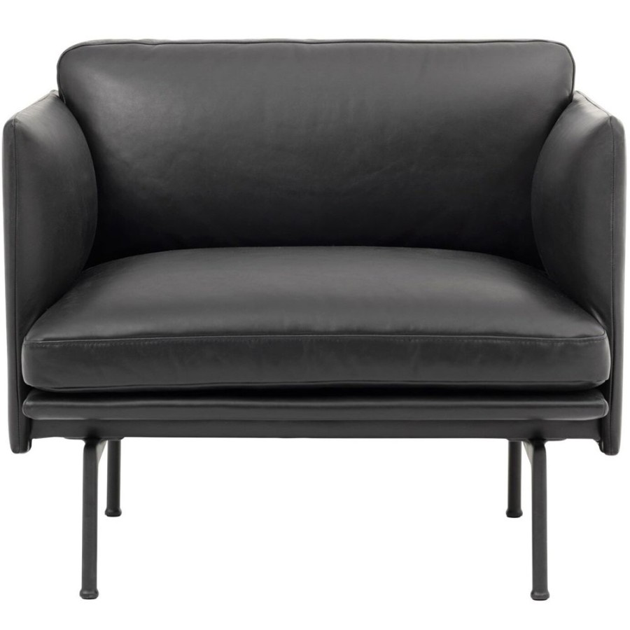 Mobler Muuto Fatoljer | Outline Studio Fatolj Black/ Black, Refine Leather