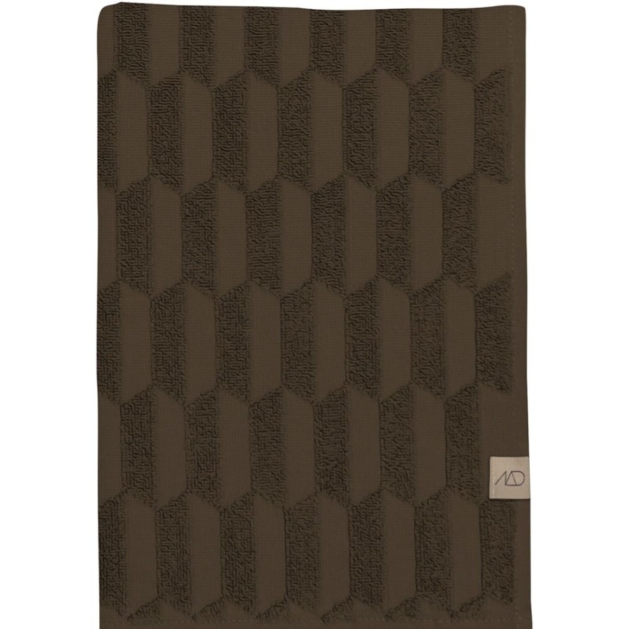 Textil Mette Ditmer Handdukar & Badlakan | Geo Handduk Chocolate, 40X55 Cm