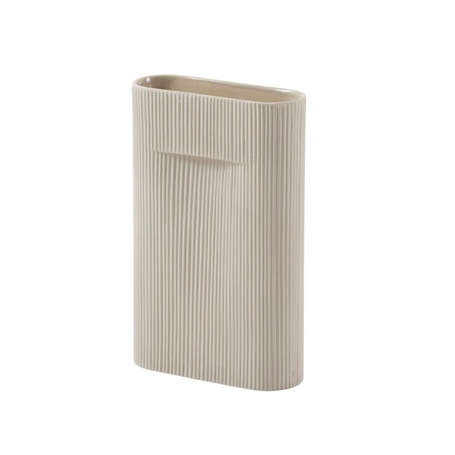 Inredning Muuto Vaser | Ridge Vase,H: 35 Cm, Beige