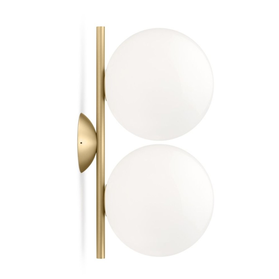 Belysning Flos Plafonder | Ic Lights C/W1 Double Vagglampa, Brass