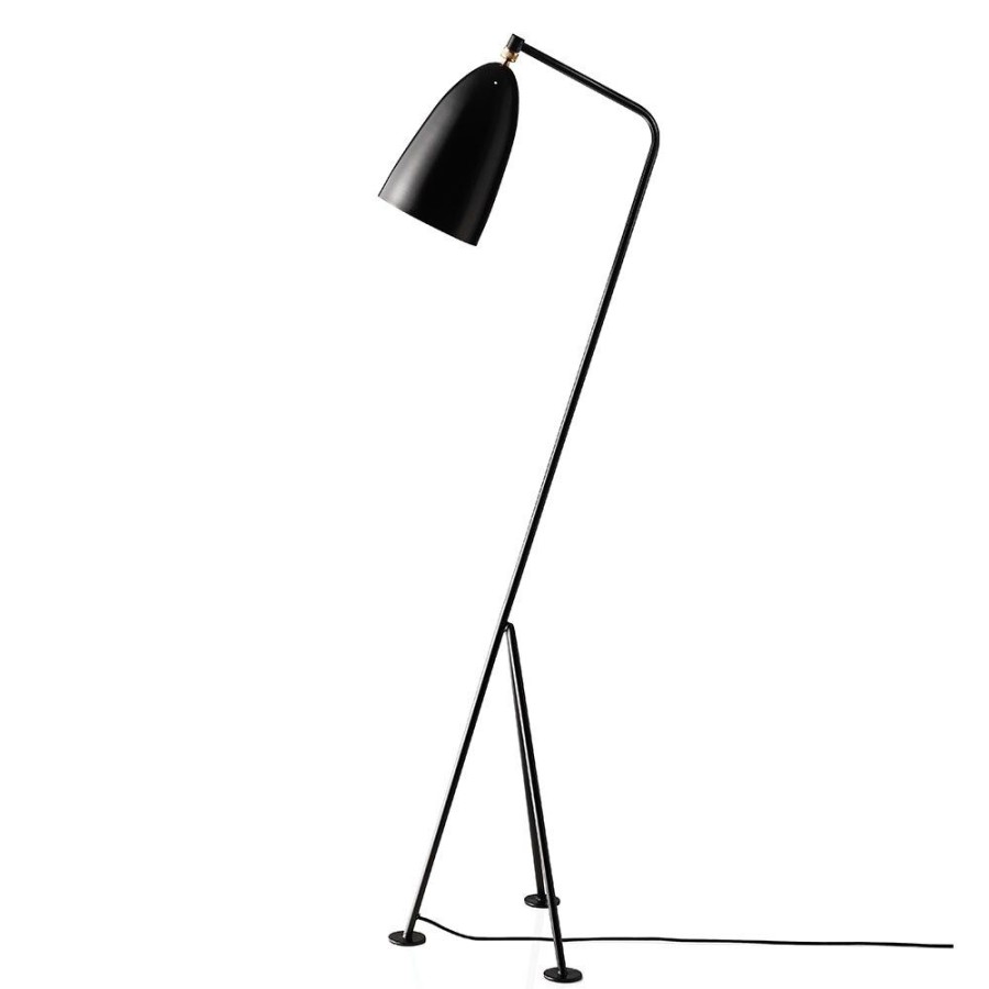 Belysning GUBI Golvlampor | Grashoppa Golvlampa, Jet Black