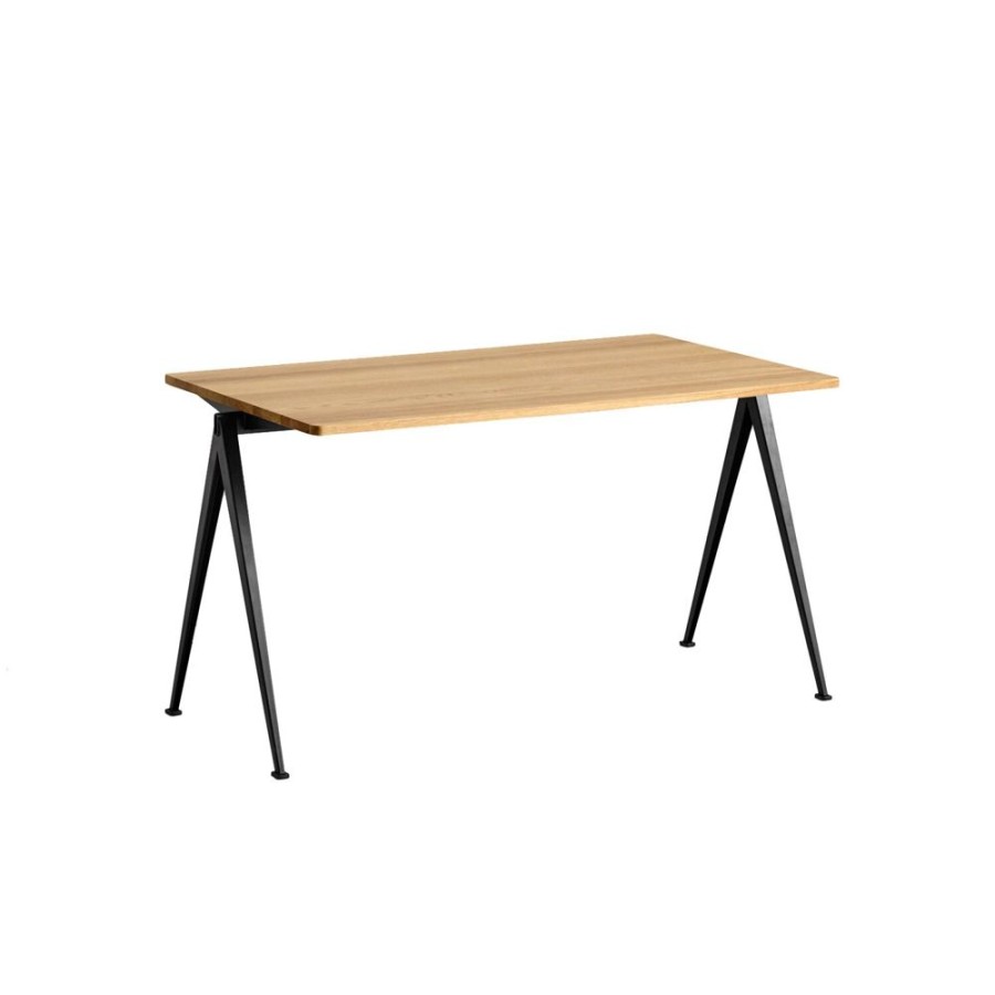 Mobler HAY Matbord | Pyramid Desk 01 140X75, Black Frame/Clear