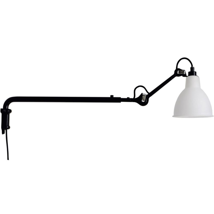 Belysning DCWéditions Vagglampor | Lampe Gras N°203 Vagglampa, Svart / Frostat Glas