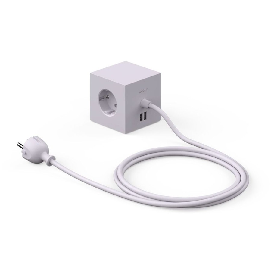 Belysning Avolt Lampsladdar & Ovriga Lamptillbehor | Square 1 Grenuttag Med Usb / Magnet, Gotland Grey