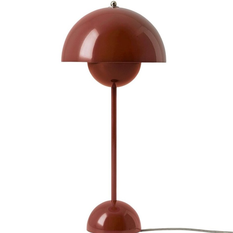 Belysning &Tradition Bordslampor | Flowerpot Vp3 Bordslampa, Rodbrun