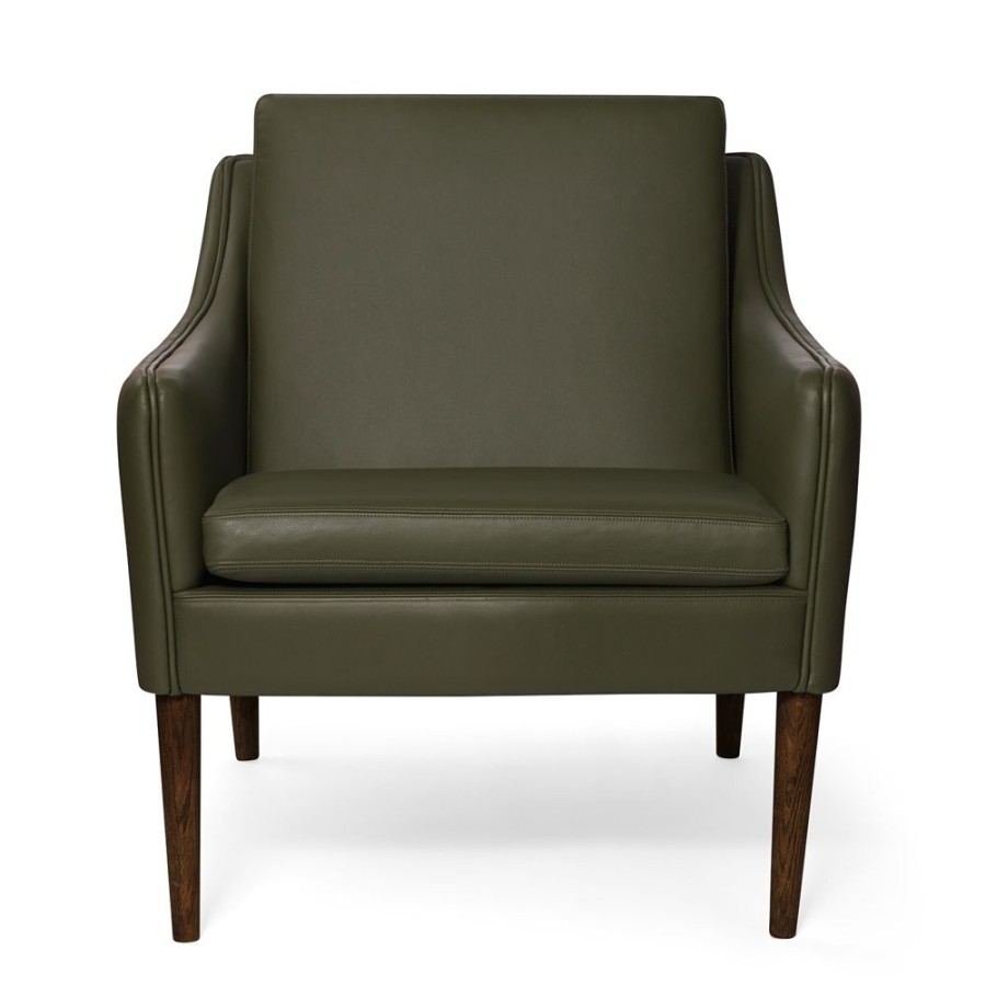 Mobler Warm Nordic Fatoljer | Mr. Olsen Loungestol, Pickle Green / Valnotsoljad Ek