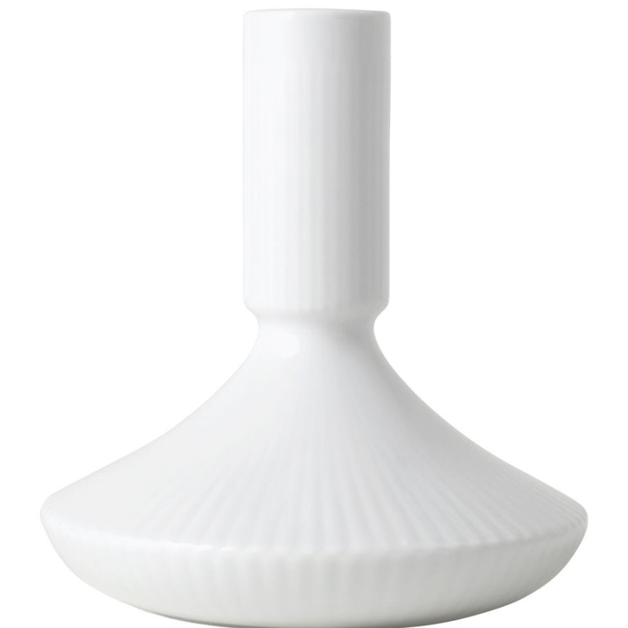 Inredning Royal Copenhagen Ljusstakar | White Fluted Ljusstake, 12 Cm