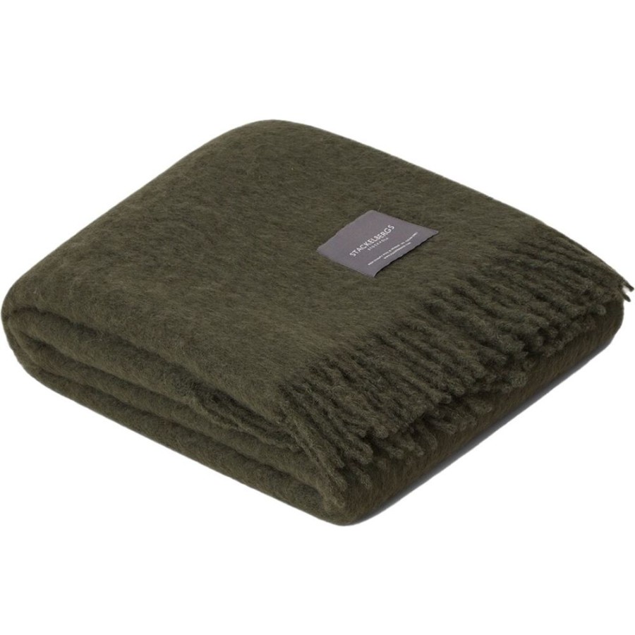 Textil Stackelbergs Pladar & Filtar | Mohair Plad 130X170 Cm, Moss Green