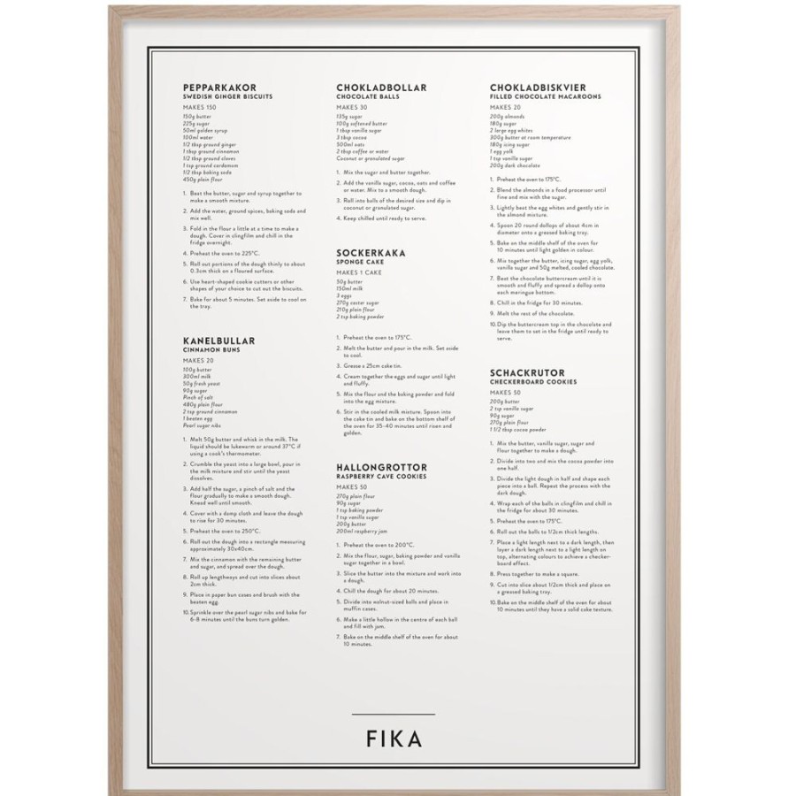 Inredning Kunskapstavlan® Posters | Swedish Fika - Pa Engelska 30X40 Cm