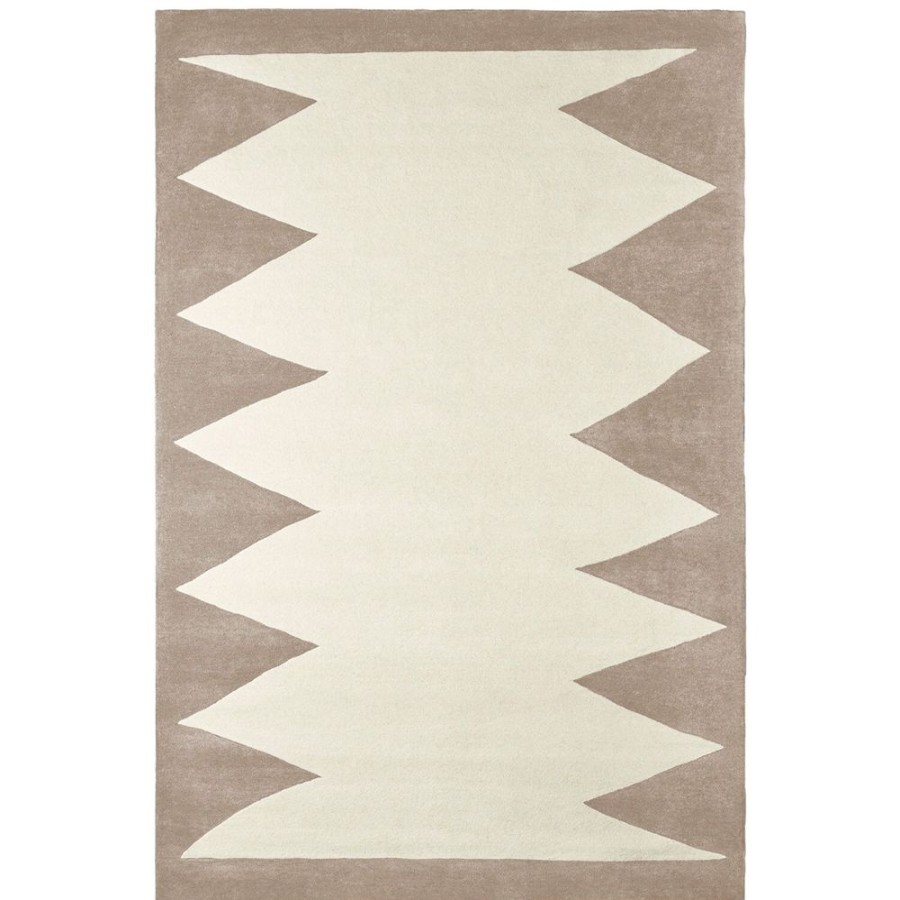 Mattor Dusty Deco Viskosmattor & Polyestermattor | Zig Zag Ullmatta Beige, 200X300 Cm