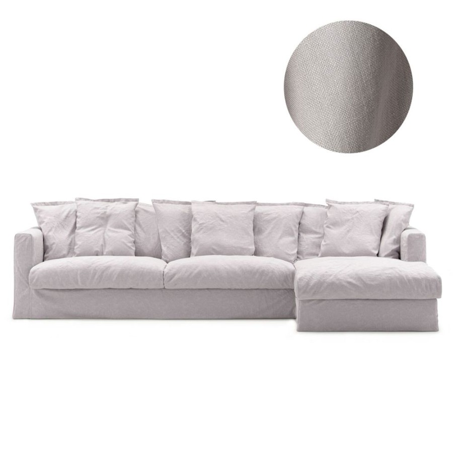 Mobler Decotique Kladslar | Le Grand Air Kladsel 3-Sits Linne Divan Hoger, Misty Grey