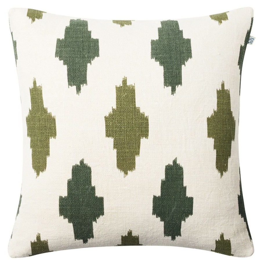 Textil Chhatwal & Jonsson Prydnadskuddar & Kuddfodral | Ikat Agra Kuddfodral 50X50 Cm, Gron/Cactus Green