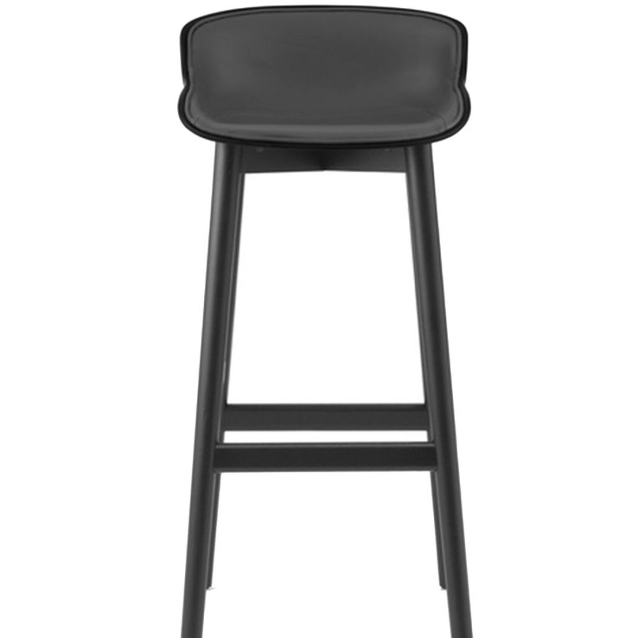 Mobler Normann Copenhagen Barstolar | Hyg Barstol 75 Cm, Kladd Framsida, Svart Lader / Svart Ek