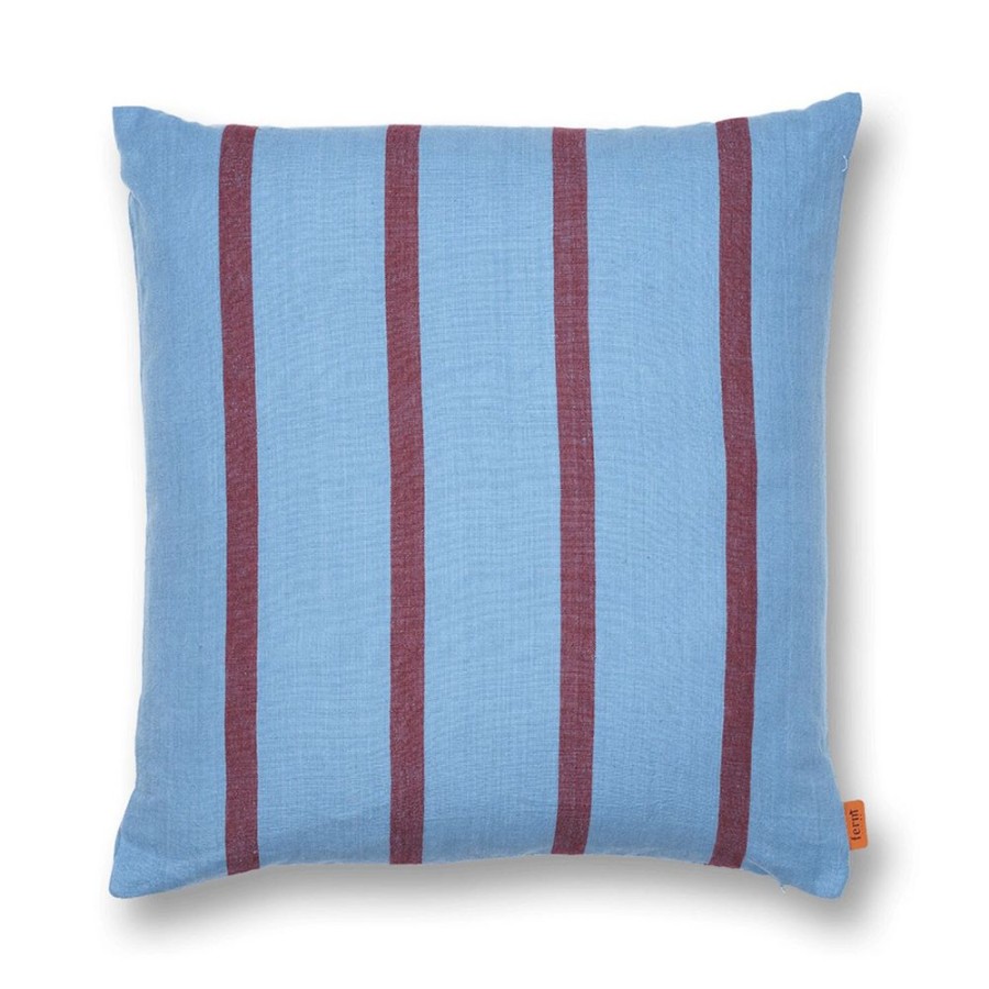 Textil Ferm Living Prydnadskuddar & Kuddfodral | Grand Cushion Prydnadskudde 50X50 Cm, Faded Blue / Burgundy