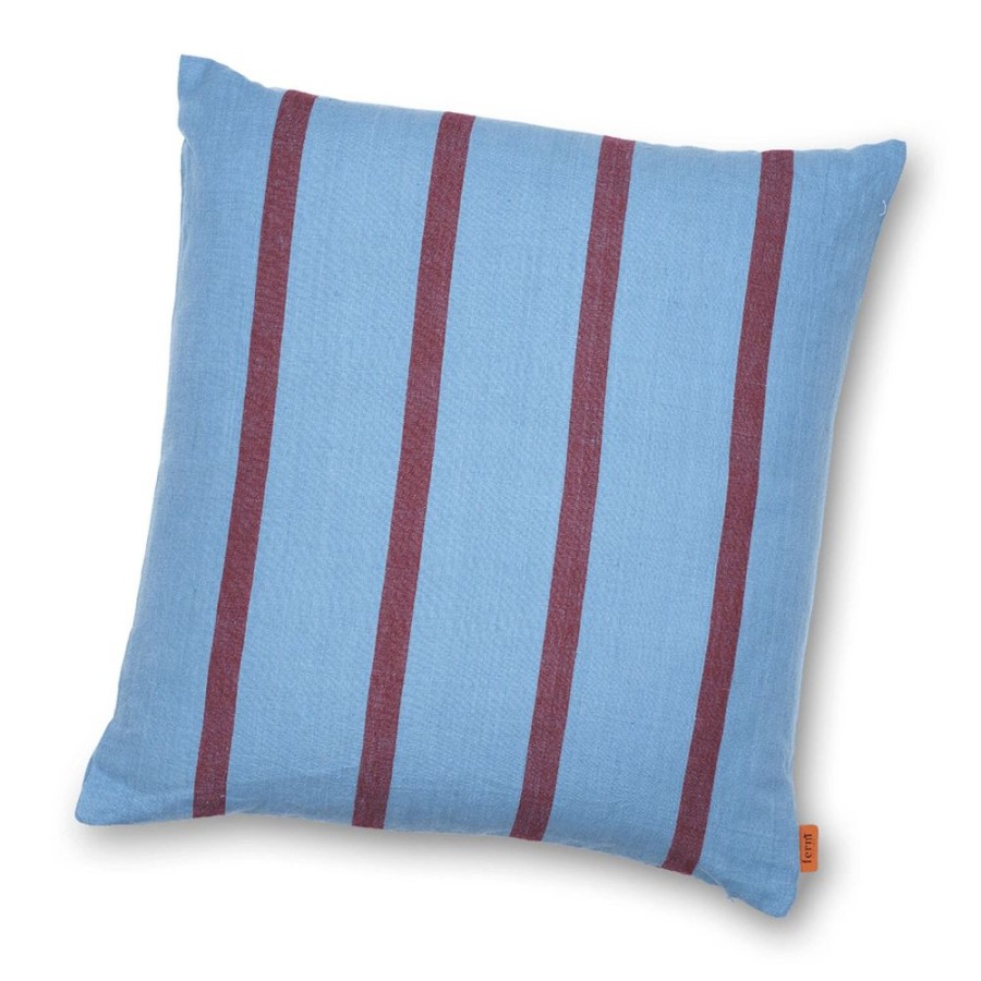 Textil Ferm Living Prydnadskuddar & Kuddfodral | Grand Cushion Prydnadskudde 50X50 Cm, Faded Blue / Burgundy