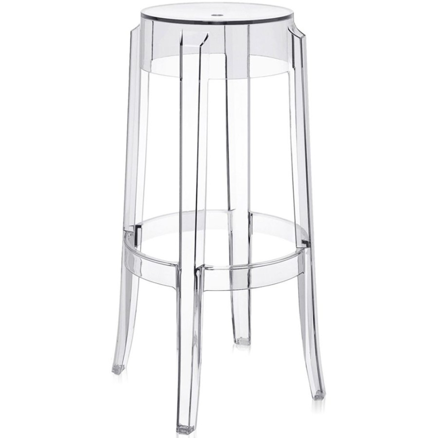 Mobler Kartell Barstolar | Charles Ghost Barstol 75 Cm, Crystal