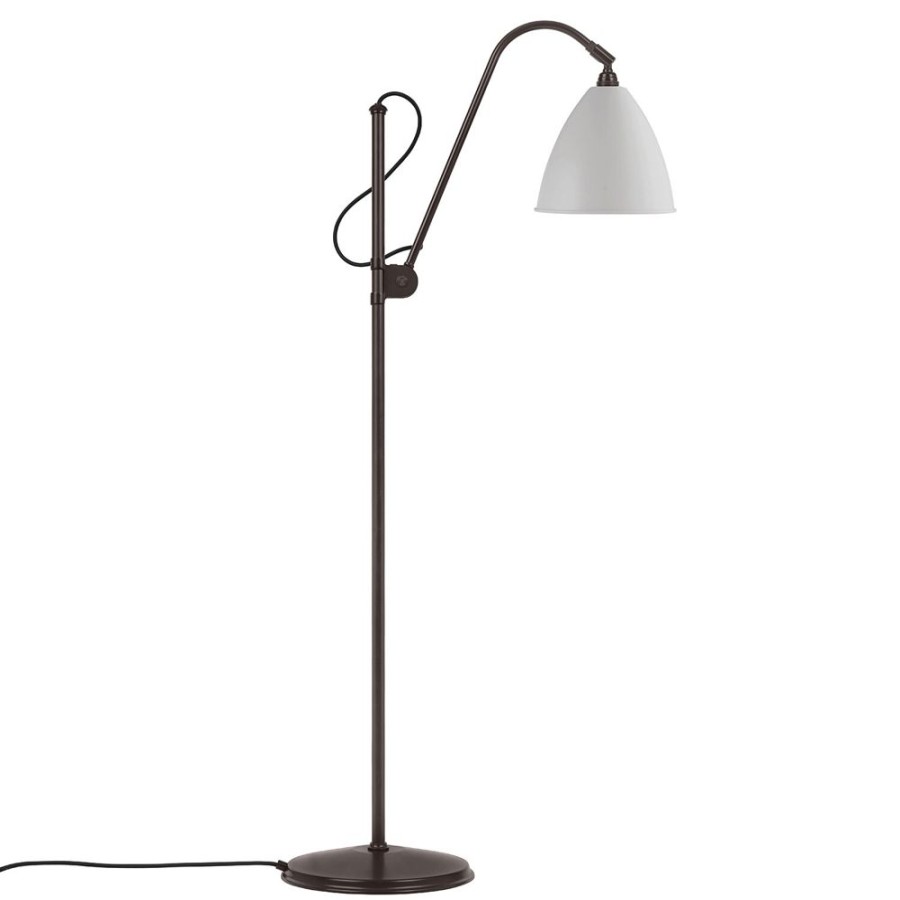 Belysning GUBI Golvlampor | Bestlite Bl3 M Golvlampa, Black Brass/Classic White