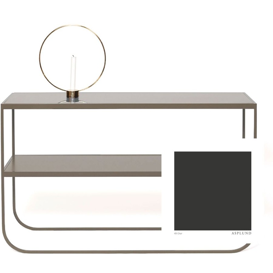 Mobler Asplund Sidobord & Smabord | Tati Console 120 Sidobord, Char Grey / Lackat Glas