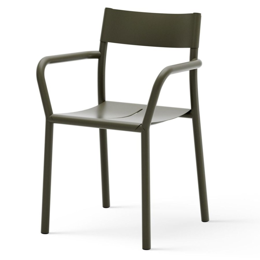 Mobler New Works Matstolar | May Armchair, Outdoor, Steel, Dark Green