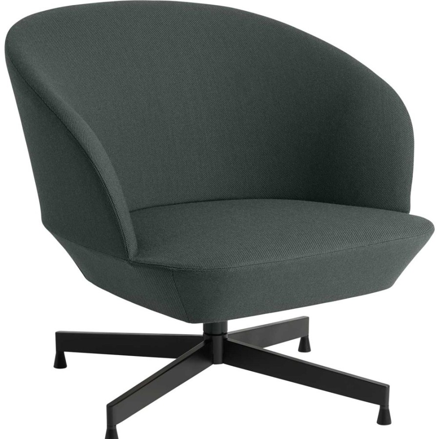 Mobler Muuto Fatoljer | Oslo Loungefatolj Snurrunderrede, Twill Weave 990/Svart