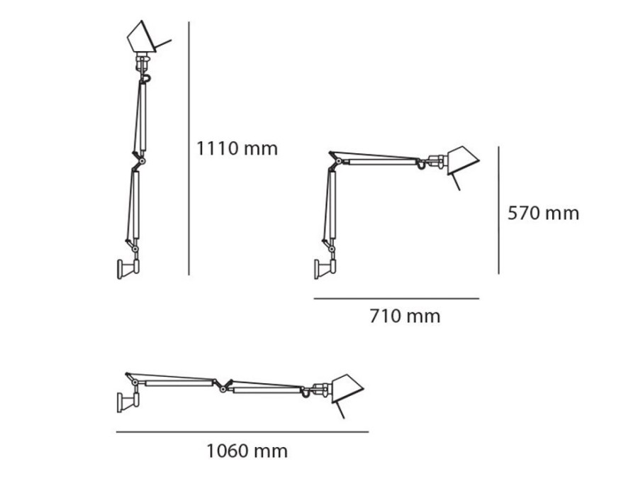 Belysning Artemide Vagglampor | Tolomeo Mini Wall Lamp Vagglampa, Aluminium