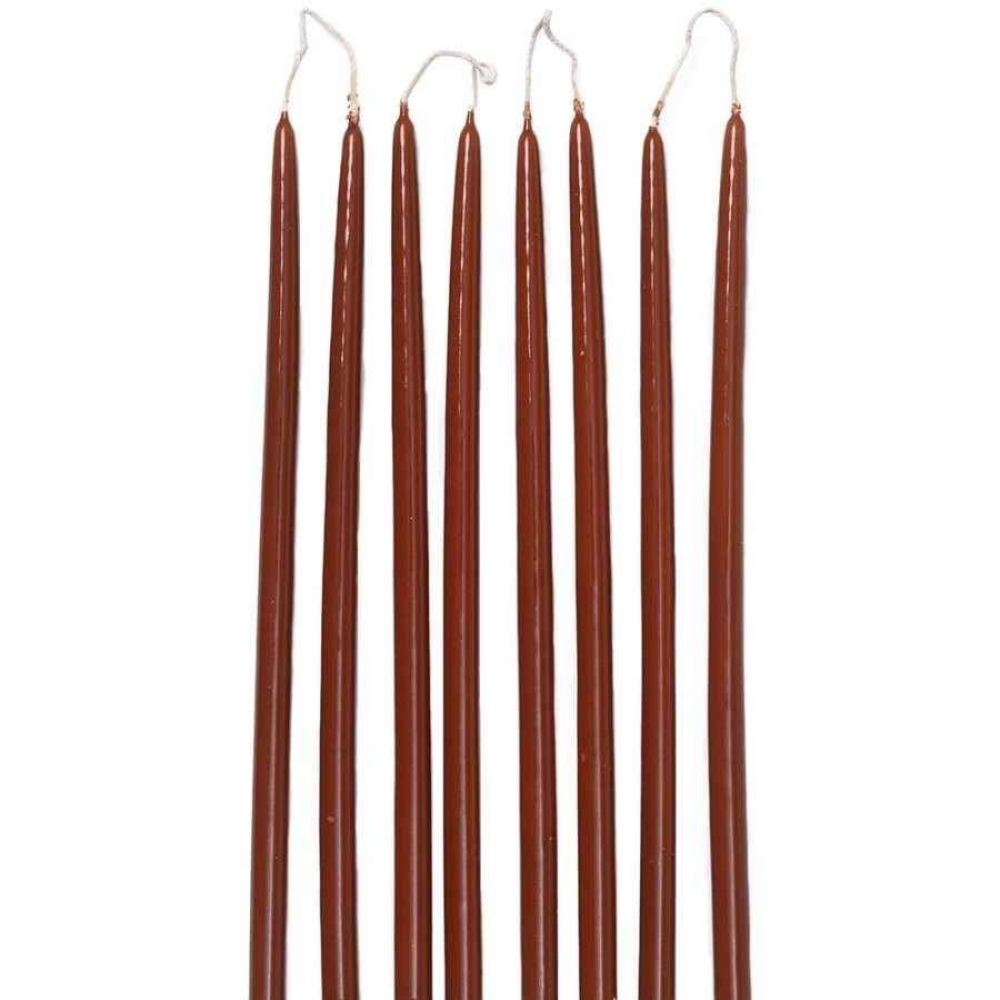 Inredning Ferm Living Ljus | Spike Slim Ljus 28 Cm 8-Pack, Rostfargad