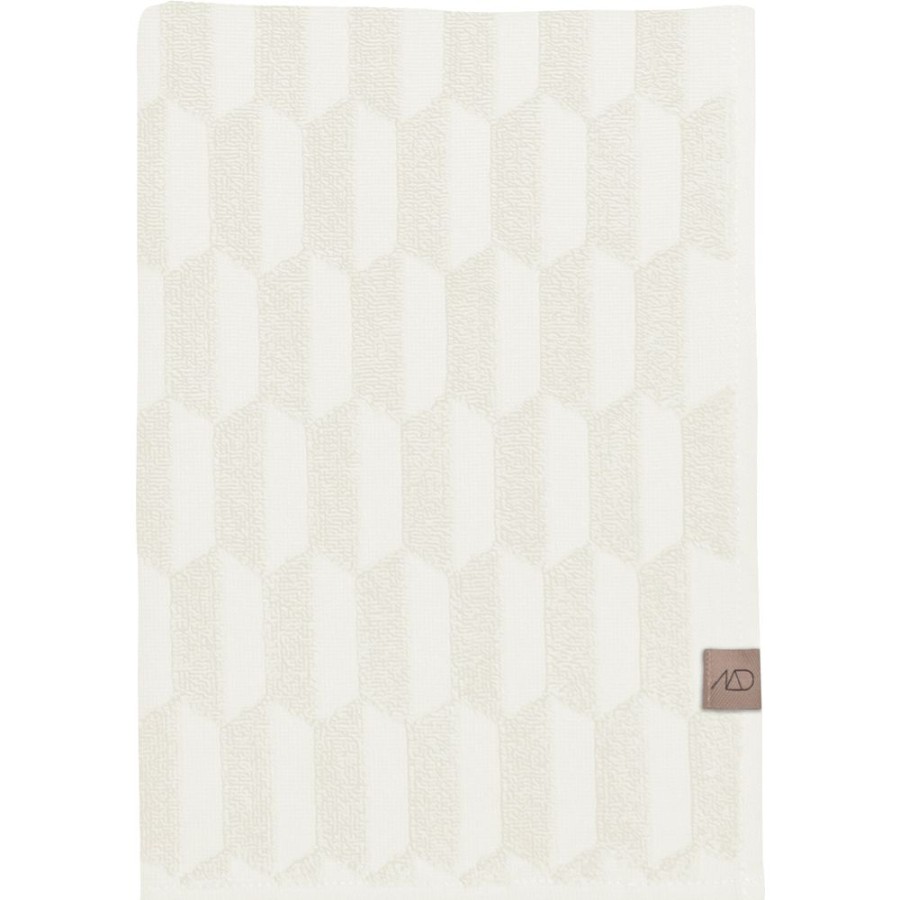 Textil Mette Ditmer Handdukar & Badlakan | Geo Handduk Off-White, 70X133 Cm