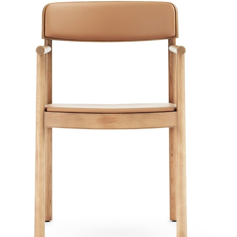 Mobler Normann Copenhagen Matstolar | Timb Karmstol, Ultra Leather, Tan/Kamel