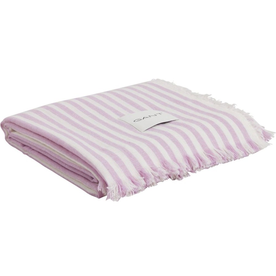 Textil Gant Home Pladar & Filtar | Light Stripe Plad 130X180 Cm, Soothing Lilac