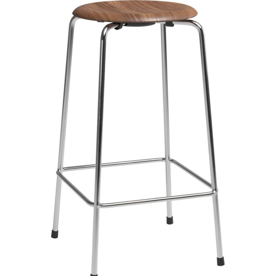 Mobler Fritz Hansen Barstolar | High Dot™ Barstol Med 4 Ben 65 Cm, Valnotsfaner / Krom