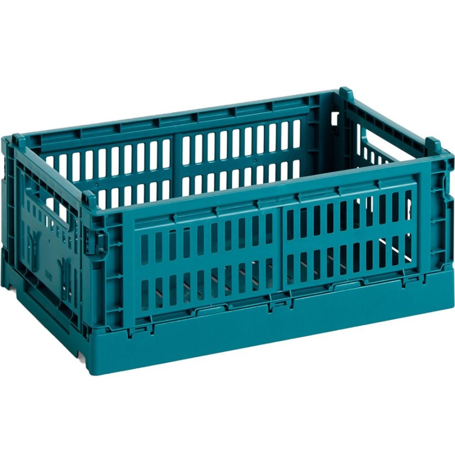 Inredning HAY Boxar & Askar | Colour Crate Forvaringslada S, 17X26,5 Cm, Ocean Green